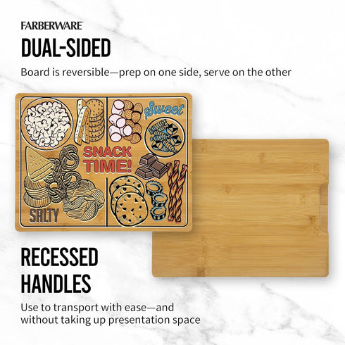 Snack Time Cutting Board, 11x14 Inch, Bamboo, Farberware