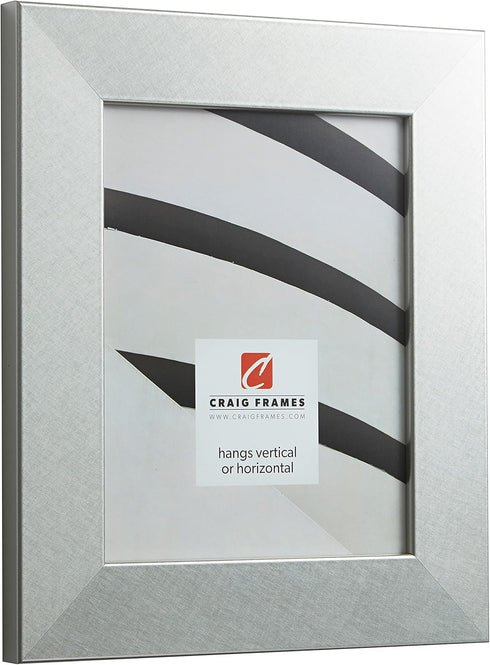 Craig Frames Bauhaus 200 Picture Frame, 8 x 10 Inch, Brushed Silver