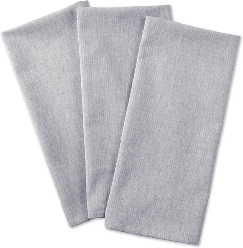 DII Cotton Kitchen Towel Set, Lightweight & Fast-Drying Dish Towels, 20x30, Gray Chambray, 3 Piece