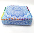 18" CRAFT KALA Square Large Hippie Mandala Meditation Floor Ottoman Pillow Cushion Pouf Cover Square Poufs Bohemian