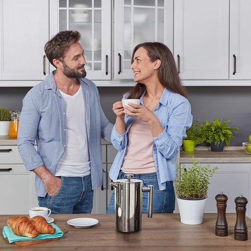Mixpresso Stainless Steel French Press Coffee Maker, 27 Oz 800 ml, Easy Clean & Press, Double Wall Insulated
