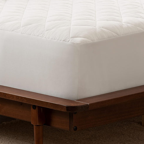 SERTA Power Clean Triple Action Quilted Mattress Pad Protector - Waterproof, Moisture Wicking, 15" Deep Pocket