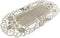 Embroidered Gold Daisy Fleur Latte Table Runner, Dresser Scarf, Coffee Table Doily (12.5Wx26L)