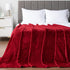PAVILIA Soft Fleece Throw Blanket, Burgundy Dark Red, Lightweight Plush Warm Blanket for Couch, 50x60 inch
