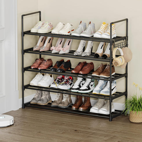 Saincustom 5-Tier Closet 5 Shoe Rack - Shoe Organizer, Sturdy Shoe Storage Shelf, Perfect for Front Door Entrance