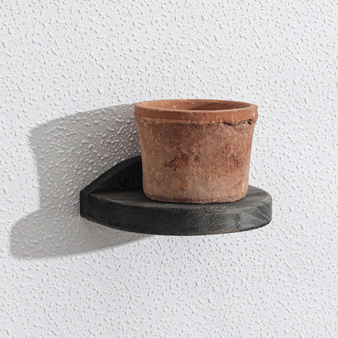Set 2 4Inch Freezing point Small Floating Shelves for Wall of Semicircle Wood Mini Wall Shelf Decor Plant Display