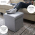 Simplify Faux Linen Folding Storage Ottoman | Single | Collapsible | Tufted Padded Seating | Foot Rest | Toy Box |