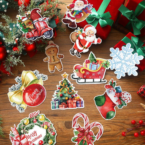 24 Pieces Christmas Refrigerator Magnets, Decorative Santa Claus Gnome Snowflake Stickers for Car, Fridge, Mailbox Decor