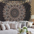 Edeesky Black Mandala Tapestry Wall Hanging, Psychedelic Aesthetic Indian Hippie Decor for Bedroom, Living Room