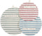 DEMDACO Homemade Striped Cotton Linen Fabric Plate Serving Dish Covers, Set of 3, 11 x 11