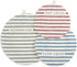 DEMDACO Homemade Striped Cotton Linen Fabric Plate Serving Dish Covers, Set of 3, 11 x 11