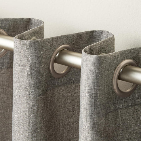 Exclusive Home Loha Linen Grommet Top Curtain Panel Pair, 54"x84", Black Pearl