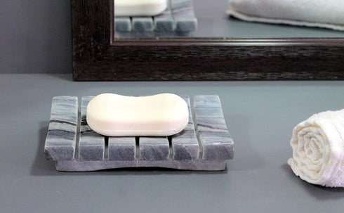 Ribbed Design Soap Dish, Luxury Bath Accessories for Bath, Tub or Wash Basin