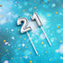 21st Birthday Cake Candles - Happy Birthday Numeral Topper Decoration for Wedding Anniversary Celebration (Silver)