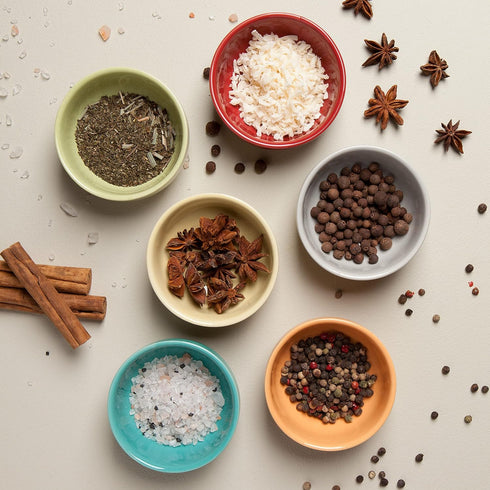 Now Designs Canyon Ceramic Pinch Bowl Set, Set of 6 Soy Sauce Dish, 2 oz