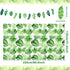Tatuo 2 Pieces Palm Leaf Table Covers, Hawaii Green Leaves Tablecloths and 2 Pieces Palm Leaves Banners