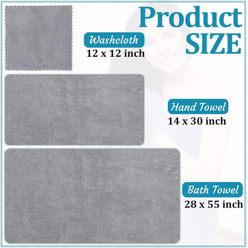 18 Set 6 6 6 Moukeren Pcs Microfiber Bath Towel Bath Towels Hand Towels Washcloths Soft Coral Velvet Highly Absorbent
