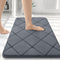 OLANLY Memory Foam Bath Mat 36x24, Ultra Soft & Absorbent Machine Washable Bathroom Rug in Dark Grey