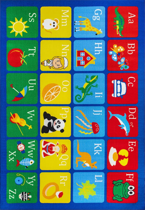 3' 5' Rugshop Kids Alphabet Educational Learning High Traffic Living Room,Bedroom,Kitchen, Home Office Non Slip Area