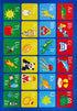 3' 5' Rugshop Kids Alphabet Educational Learning High Traffic Living Room,Bedroom,Kitchen, Home Office Non Slip Area