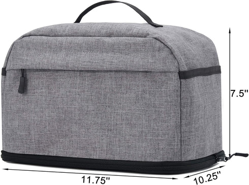 VOSDANS 4 Slice Toaster Cover, Gray, 2-in-1 Toaster Bag with Pockets, Machine Washable, Patent Design