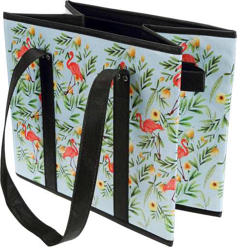 Set Foraineam Reusable Grocery Bags Durable Heavy Duty Tote Bag Collapsible Grocery Shopping Box Bag with Reinforced
