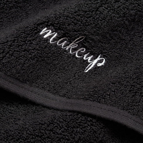Pack 2-730 12" 12" Laguna Beach Textile Co. Plush Zero Twist Supima Cotton Makeup Towels - of GSM - x (Black - Makeup
