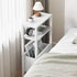 3 LET503W Narrow Side Table, Slim End Table with Magazine Rack, Bedside Table for Small Spaces, Tier Sofa Couch Table