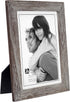 Malden International Designs Rustic Wood Picture Frame, 5x7, Linear, Rough Gray