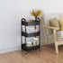 3-Tier Rolling Utility Cart - Black with Caster Wheels