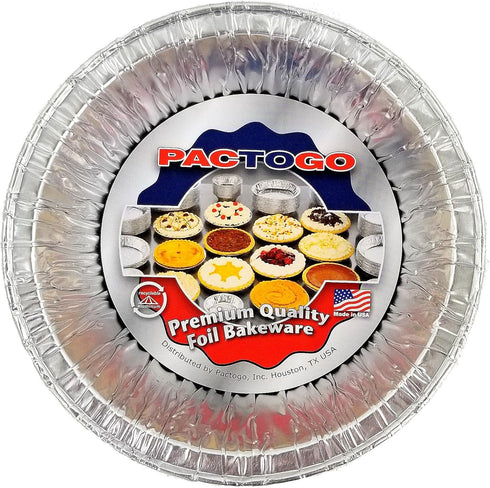 PACTOGO Disposable Aluminum 5 3/4" Meat Pot Pie - Extra Deep Pan Baking Tin, Pack of 25
