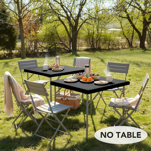 2 Packs 24x24 inch LUSHVIDA Vinyl Card Tablecloth with Flannel Backing - Waterproof Plastic Cover for Picnic Nightstand