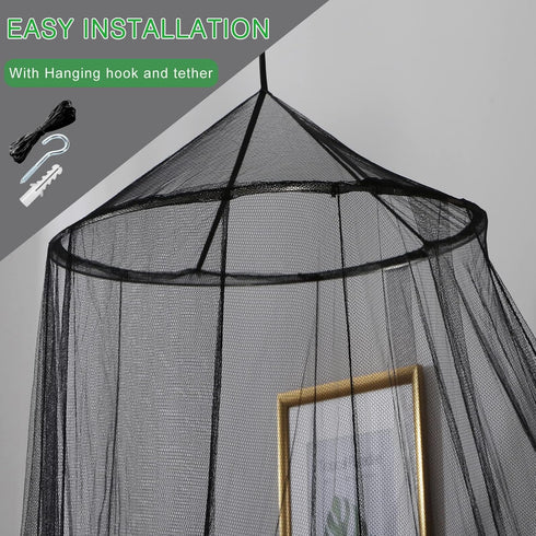 VISATOR Mosquito Net Bed Canopy for Girls,King Canopy Bed Curtains Queen Size from Ceiling,Dome Mosquito Netting Bed