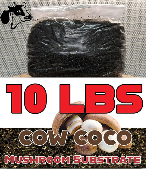 SGM LABS 10 LBS Coco Mushroom Substrate with Added Cow Manure (1 Bag)