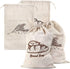 Augshy Linen Bread Bags for Homemade Bread Container, 4 Pcs 17.5 X11.5