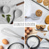 Country Kitchen 8 pc Non Stick Silicone Utensil Set, Rounded Wood Handles for Cooking and Baking - White