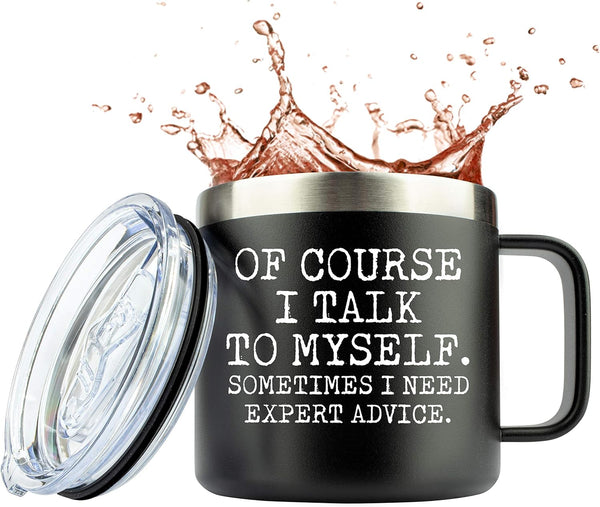 JENVIO Funny Travel Mugs for Fathers Day, Laser Etched Stainless Steel Coffee Mug Tumbler, Unique Gift