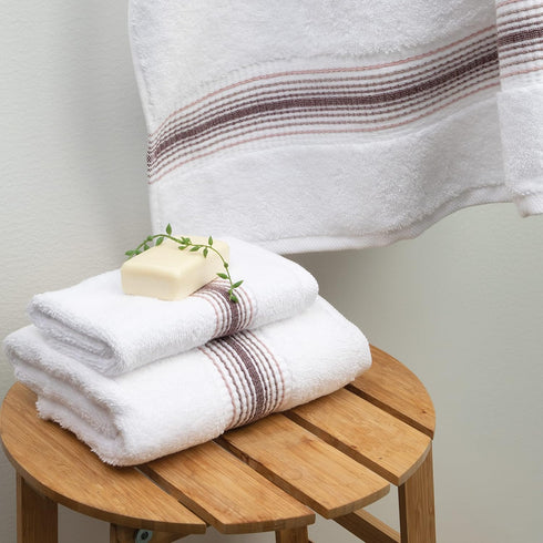 Pack 8, 100% 600 13 13 Aston & Arden Aegean Ombre Stripe Washcloth, of Turkish Cotton GSM Soft Absorbent Face & Body