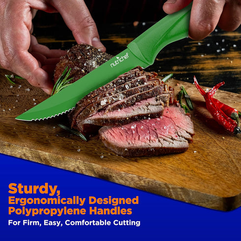 8 Piece Kitchen Knife Set, Multi-purpose Unbreakable Ergonomic Non-stick Stainless Steel Steak Knives