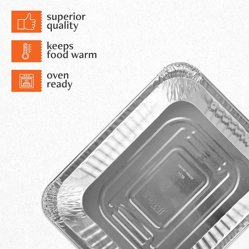 PLASTICPRO Disposable 9 x 13 Heavy Weight Aluminum Foil Pans, Pack of 10 for Baking Cakes, Bread