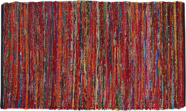 Cotton Multi Chindi Hand Woven Rugs 24x36 inch, Multi Color, Indoor/Outdoor, 2'x3', Machine Washable