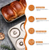 HONGBAKE Nonstick Donut Pans for Baking, 2-Pack 6 Cavity Upgraded Deepened Doughnut Tray for Oven - Bronze Gold