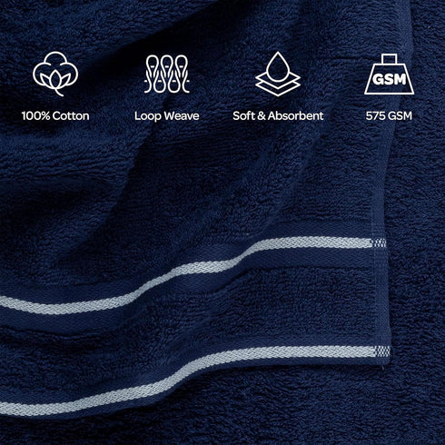 8PC Set 575GSM 100% 2 2 2 2 Lavish Home Bathroom Towels - Cotton Bathroom Essentials with Bath Towels, Hand Cloths