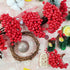 ROYHOO 500PCS 10mm 250 Artificial Holly Berries Christmas Fake Berries on Pieces Wire Stems for Christmas Tree