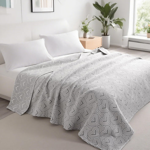 3 68x92 NTBAY Layers Cotton Muslin Twin Bed Blanket, Super Soft Breathable Thermal Yarn Dyed Quilt for Adults, Perfect