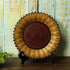 CVHOMEDECO. Rustic Sunflower Shape Wooden Plate, 11 Inch Display Art for Home and Office Décor (Mustard Plate Only)