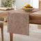 ZeeMart Burlap Style Farmhouse Table Runners 90 Inches Long, Brown Rustic Woven