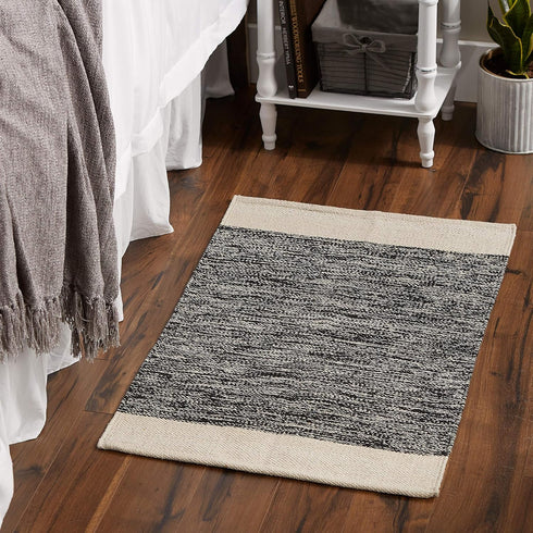 DII Woven Rugs Collection 2x3', Hand-Loomed with Black Border