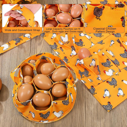 12 7 Egg Collecting Apron and Basket, Pouches Chicken Egg Apron, Pouches Chicken Eggs Basket, Collector Chicken Eggs