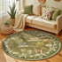 jinchan 5ft 5' Round Rug Green Jungle Animals Print, Machine Washable Circle Modern Soft Non-Slip Forest Plant Throw